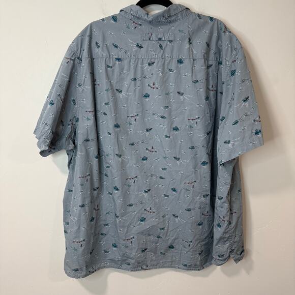 Duluth Trading Co Men's BBQ Relaxed Fit Short Sleeve Shirt Button Down Blue 3XL - Picture 3 of 9